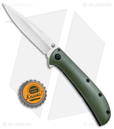 Kershaw Al Mar AM-3 Assisted Opening Knife Green G-10 (3" Satin) 2335GRN 4 Kershaw Al Mar AM-3 Assisted Opening Knife Green G-10 (3" Satin) 2335GRN - Image 4