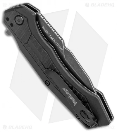 Kershaw Analyst Tanto Assisted Opening Knife Black FRN (3.25" BlackWash Serr) 3 Kershaw Analyst Tanto Assisted Opening Knife Black FRN (3.25" BlackWash Serr) - Image 3
