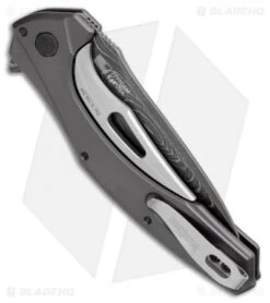 Kershaw Bareknuckle Sub Frame Lock Knife Gray Al (3.5" Damascus) 7777DAM 6 Kershaw Bareknuckle Sub Frame Lock Knife Gray Al (3.5" Damascus) 7777DAM -Kershaw Kershaw Bareknuckle Sub FL Gray Al Damascus 7777DAM BHQ 103079 jr side