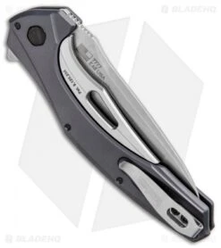 Kershaw Bareknuckle Sub Frame Lock Knife Gray Al (3.5" Stonewash) 7777 -Kershaw Kershaw Bareknuckle Sub FL Gray Aluminum SW 7777 BHQ 80586 jr side 2