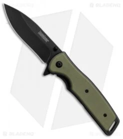 Kershaw Bevy Assisted Opening Knife OD Green G-10 (3.5" Blackwash)