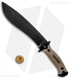 Kershaw Camp 10 Fixed Blade Knife Machete Tan (10" Black) 1077TAN -Kershaw Kershaw Camp 10 Machete Tan 1077TAN BHQ 80576 jr bottlecap