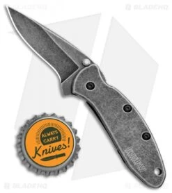 Kershaw Chive Assisted Opening Knife (1.94" Blackwash) 1600 -Kershaw Kershaw Chive Assisted Opening Blackwash KS1600BLKBW BHQ 100765 jr bottlecap
