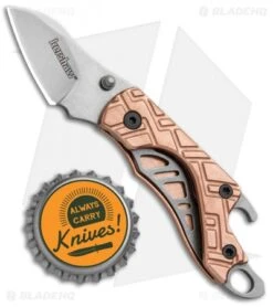 Kershaw Copper Cinder Keychain Knife Bottle Opener (1.4" Stonewash) 1025Cu -Kershaw Kershaw Cinder Keychain Bottle Opener Copper SW 1025CU BHQ 94080 jr bottlecap