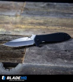 Kershaw Emerson CQC-4KXL D2 Frame Lock Knife (3.9" Stonewash) 6055D2 -Kershaw Kershaw Emerson CQC 4KXL Frame Lock Knife Stonewash 6055 BHQ27387 kp wood table web