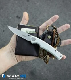 Kershaw Epistle Liner Lock Knife Gray (3" Bead Blast) 2131 -Kershaw Kershaw Epistle Liner Lock Knife Gray Bead Blast 2131 BHQ 94089 kp in hand web