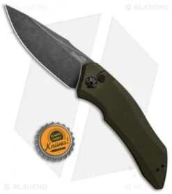 Kershaw Launch 1 Automatic Knife Olive Green Aluminum (3.4" BlackWash) 7100OLBW -Kershaw Kershaw Launch 1 Automatic Olive Green Aluminum BlackWash 7100OLBW BHQ 91250 jr bottlecap