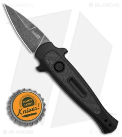 Kershaw Launch 12 CA Legal Mini Stiletto Automatic Knife Black/CF (1.9"Black SW) -Kershaw Kershaw Launch 12 CA Legal mini Stiletto Automatic Knife Black CF 1in Black SW BHQ 145122 td size