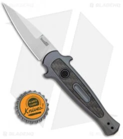 Kershaw Launch 12 Mini Stiletto Automatic Knife Gray/CF (2.5" Stonewash) 7125GRY -Kershaw Kershaw Launch 12 Mini Stiletto Auto Gray CF SW KER7125GRY BHQ 114043 jr bottlecap