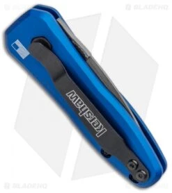 Kershaw Launch 4 CA Legal Automatic Knife Blue (1.9" Damascus) BHQ Exclusive -Kershaw Kershaw Launch 4 CA Legal Auto Blue Damascus 7500BLUDAM BHQ 91856 jr side