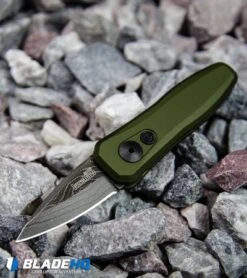 Kershaw Launch 4 CA Legal Automatic Knife OD Green (1.9" Damascus) BHQ Exclusive -Kershaw Kershaw Launch 4 CA Legal Automatic Knife OD Green Damascus 7500OLDAM BHQ91063 kp rocks web