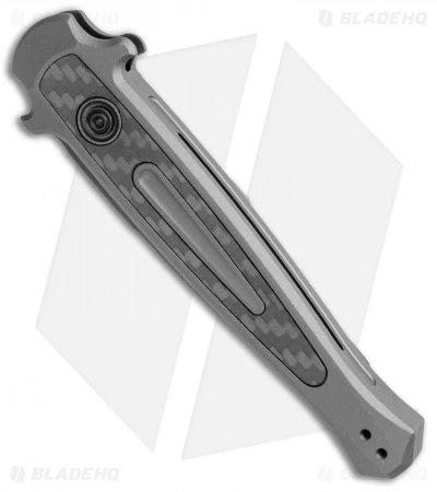 Kershaw Launch 8 Stiletto Automatic Knife Gray/CF (3.5" Black) 2 Kershaw Launch 8 Stiletto Automatic Knife Gray/CF (3.5" Black) - Image 2