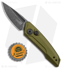 Kershaw Launch 9 Automatic Knife OD Green Aluminum (1.8" Black SW) 7250OLBW -Kershaw Kershaw Launch 9 Auto OD Green Blackwash BHQ 147570 jr bottlecap
