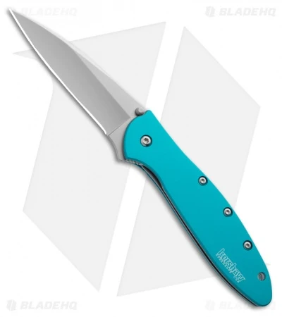 Kershaw Leek Assisted Opening Knife Teal (3" Bead Blast) 1660TEAL 1 Kershaw Leek Assisted Opening Knife Teal (3" Bead Blast) 1660TEAL