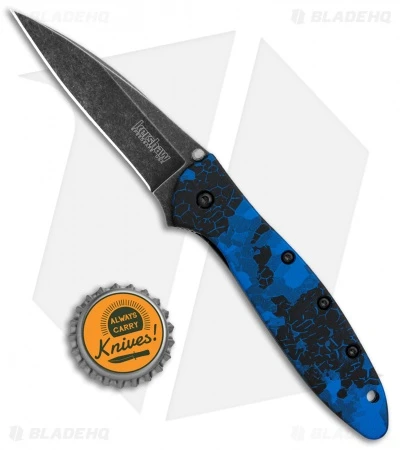 Kershaw Leek Spring Assisted Knife A/O Digital Blue (3" Black SW) 1660DBLU 4 Kershaw Leek Spring Assisted Knife A/O Digital Blue (3" Black SW) 1660DBLU - Image 4