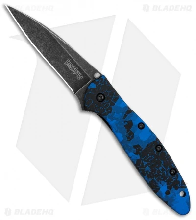 Kershaw Leek Spring Assisted Knife A/O Digital Blue (3" Black SW) 1660DBLU 1 Kershaw Leek Spring Assisted Knife A/O Digital Blue (3" Black SW) 1660DBLU