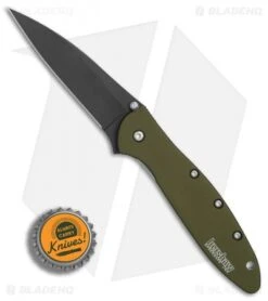 Kershaw Leek Assisted Opening Knife OD Green (3" Black ) 1660OLBLK 10 Kershaw Leek Assisted Opening Knife OD Green (3" Black ) 1660OLBLK -Kershaw Kershaw Leek OD Green black BHQ 79637 er bottlecap