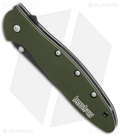Kershaw Leek Assisted Opening Knife OD Green (3" Black Serr) 1660OLBLKST 3 Kershaw Leek Assisted Opening Knife OD Green (3" Black Serr) 1660OLBLKST - Image 3