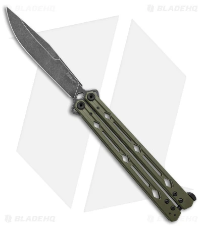 Kershaw Lucha Balisong Butterfly Knife OD Green (4.5" Blackwash) 5150ODBW 1 Kershaw Lucha Balisong Butterfly Knife OD Green (4.5" Blackwash) 5150ODBW