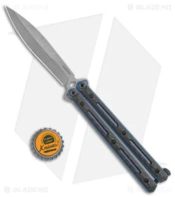 Kershaw Lucha Balisong Butterfly Knife Carbon Fiber/Ti (4.7" SW 20CV) 5150CF 7 Kershaw Lucha Balisong Butterfly Knife Carbon Fiber/Ti (4.7" SW 20CV) 5150CF -Kershaw Kershaw Lucha CF Blue SW jr bottlecap