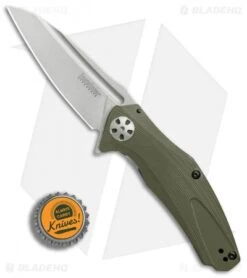 Kershaw Natrix A/O Sub-Frame Lock Knife OD Green G-10 (3.25" Stonewash) 7007OL -Kershaw Kershaw Natrix AO OD Green G10 SW BHQ 79760 er bottlecap