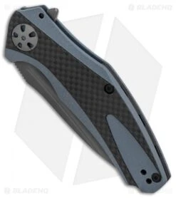 Kershaw Natrix Sub-Frame Lock Knife Blue G-10/Carbon Fiber (3.25" Gray) 7007CF -Kershaw Kershaw Natrix Blue G10 CF Gray BHQ 80570 er spine