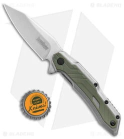 Kershaw Salvage Reverse Tanto Spring Assisted Knife Steel/GFN (2.9" SW) 1369 -Kershaw Kershaw Salvage Reverse Tanto SA Steel Green GFN SW BHQ 139779 jr bottlecap