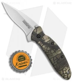 Kershaw Scallion Flipper Knife Tree Camo Aluminum (2.25" Satin) 1620C -Kershaw Kershaw Scallion Assisted Opening Tree Camo BB 1620C BHQ 0377 jr bottlecap
