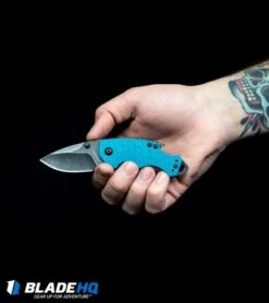 Kershaw Shuffle II Tanto Liner Lock Knife Tan (2.25" BlackWash) 8750TTANBW -Kershaw Kershaw Shuffle Liner Lock Knife Teal BlackWash 8700TEALBW BHQ 27402 kp in hand web 4