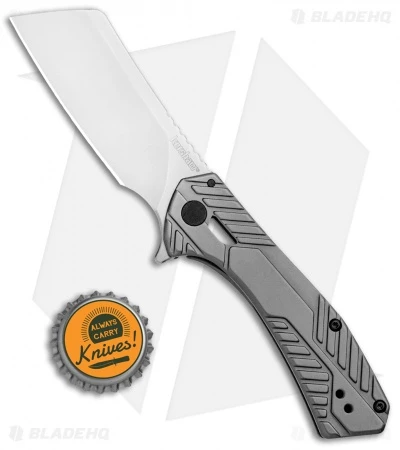 Kershaw Static Cleaver Frame Lock Knife Gray Stainless Steel (2.8" Satin) 3445 4 Kershaw Static Cleaver Frame Lock Knife Gray Stainless Steel (2.8" Satin) 3445 - Image 4