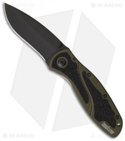 Kershaw Blur Assisted Opening Knife Olive (3.375" Black) 1670OLBLK 1 Kershaw Blur Assisted Opening Knife Olive (3.375" Black) 1670OLBLK