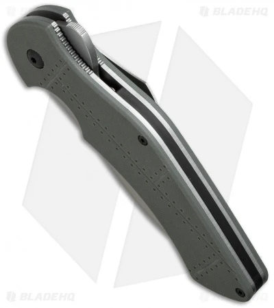 Kershaw Junkyard Dog II Liner Lock Knife Gray G10 (3.75" Bead Blast Serr) 1725ST 2 Kershaw Junkyard Dog II Liner Lock Knife Gray G10 (3.75" Bead Blast Serr) 1725ST - Image 2