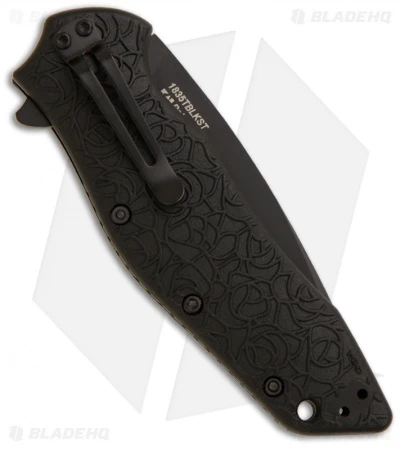 Kershaw Kuro Tanto Assisted Opening Knife (3.125" Black Serr) 1835TBLKST 2 Kershaw Kuro Tanto Assisted Opening Knife (3.125" Black Serr) 1835TBLKST - Image 2