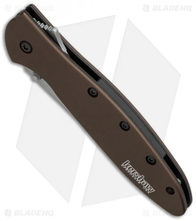 Kershaw Leek Assisted Opening Knife Brown (3" Stonewash) Elmax 1660SWBRN 2 Kershaw Leek Assisted Opening Knife Brown (3" Stonewash) Elmax 1660SWBRN - Image 2