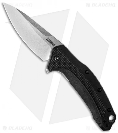 Kershaw Link Drop Point Knife Black GFN (3.25" Stonewash) 1776 1 Kershaw Link Drop Point Knife Black GFN (3.25" Stonewash) 1776