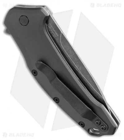 Kershaw Link Drop Point Knife Gray Aluminum (3.25" BlackWash Serr) 1776GRYBWST 2 Kershaw Link Drop Point Knife Gray Aluminum (3.25" BlackWash Serr) 1776GRYBWST - Image 2